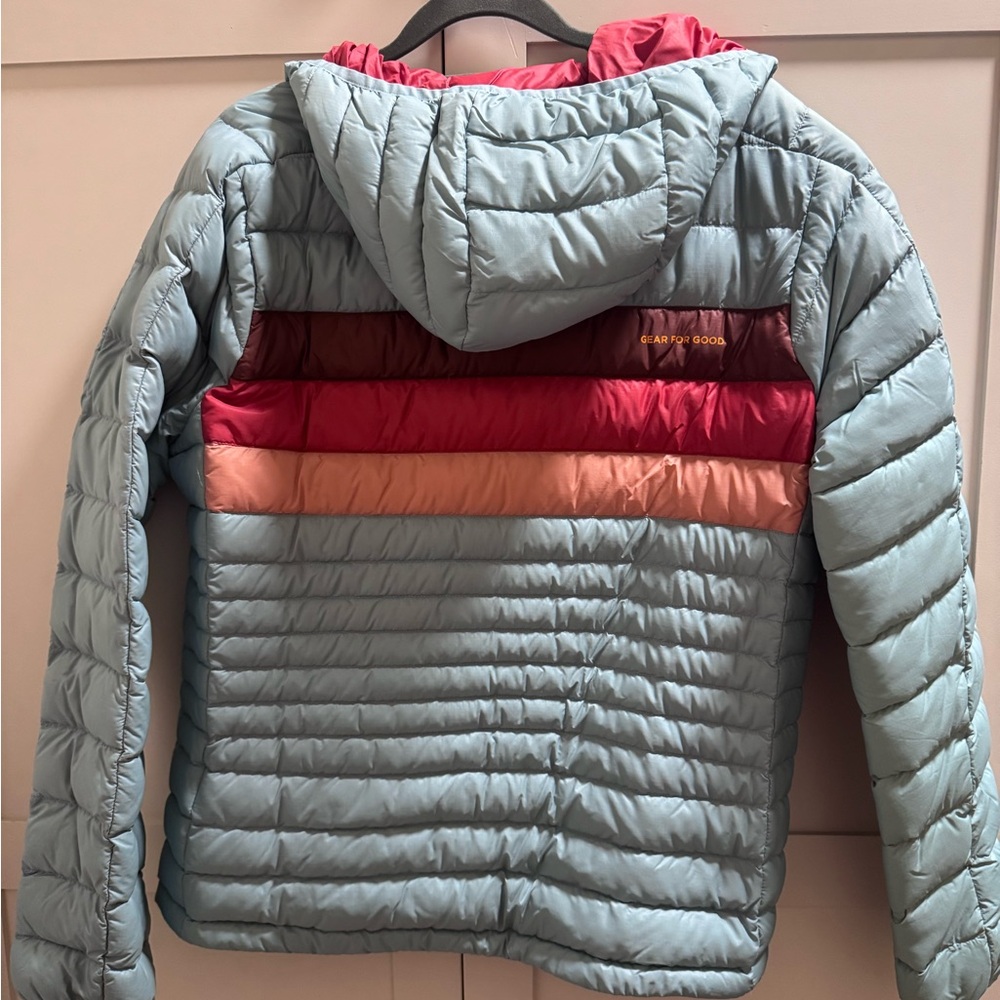 Cotopaxi Fuego Down Hooded Jacket in Sea Spray Stripes - Picture 2 of 2